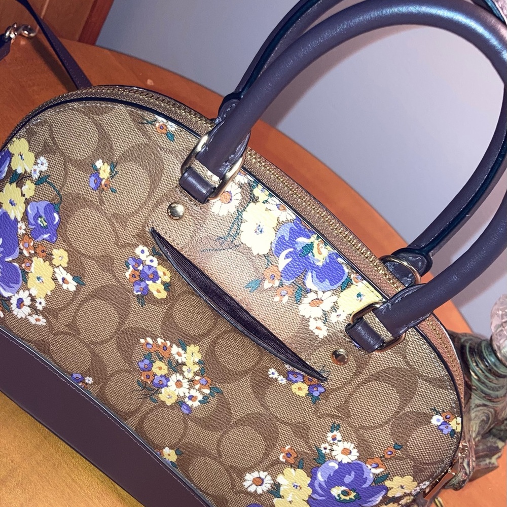 Coach F31968 Sierra Purple & Brown Patent Leather Satchel - Picture 7 of 11